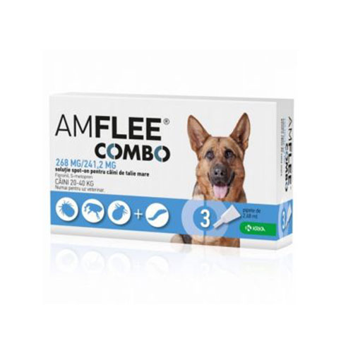AMFLEE COMBO DOG 268 MG L (20-40 KG) X 3 PIPETE