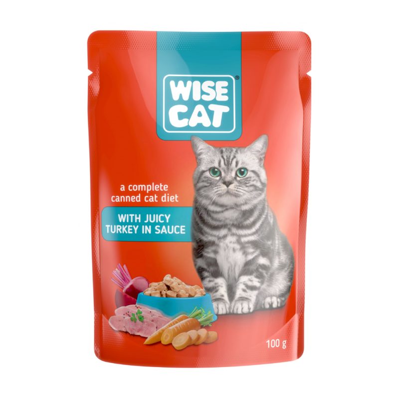 Hrana Umeda Pisici CARPATHIAN WISE CAT - Curcan in Sos 100g 24buc/bax