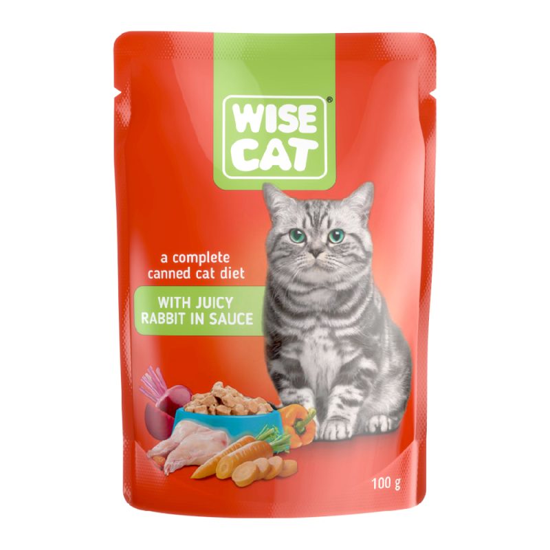 Hrana Umeda Pisici CARPATHIAN WISE CAT - Iepure in Sos 100g 24buc/bax