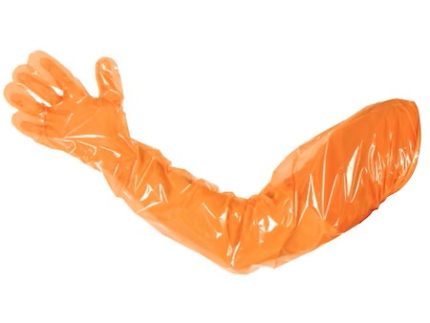 MANUSI POLIETILENA LDPE PORTOCALII 25 M L-90 CM 100 BUCATI / SET