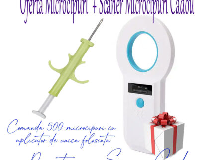 Pachet Microcipuri Caini si Cititor RFID Cadou