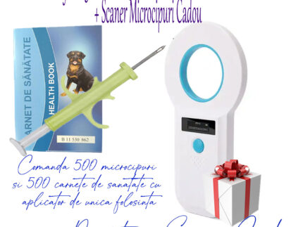 Pachet Microcipuri Caini cu Carnet de sanatate + Cititor RFID Cadou