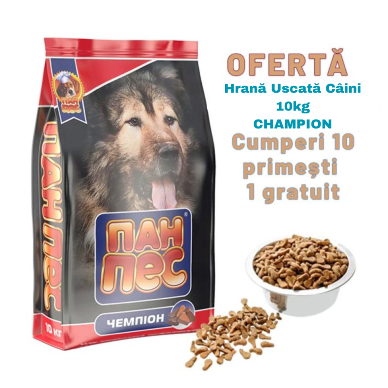 Oferta Hrana Uscata Caini Pan Dog - Champion 10kg