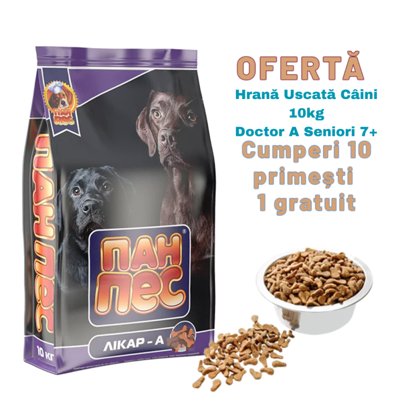 Oferta Hrana Uscata Caini Pan Dog - Doctor A Senior 7+ 10kg
