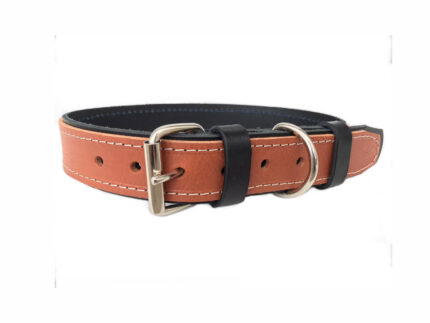 Zgarda Piele Naturala Dubla 3cm