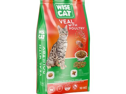 Hrana uscata pentru Pisici Wise Cat - Vitel si Pasare 10kg