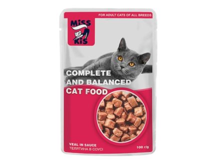 Hrana Umeda Pisici Miss Kis - Vitel in Sos 100g 24buc/bax