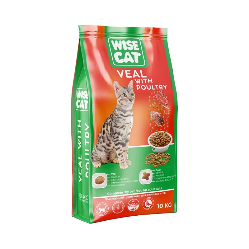 Hrana uscata pentru Pisici Wise Cat - Vitel si Pasare 400g