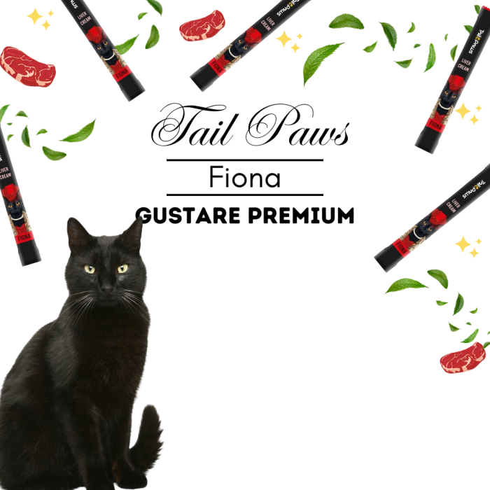 Tail Paws FIONA Gustare Monoproteica PREMIUM – Crema cu Ficat 40% Carne in Compozitie cu Extract de Cimbru 30 buc/cutie - imagine 2
