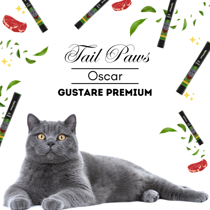Tail Paws OSCAR Gustare Monoproteica PREMIUM Antistres - Crema cu Pui 50% Carne in Compozitie cu Extract de Sunatoare si Floarea Pasiunii 5 buc/cutie - imagine 2