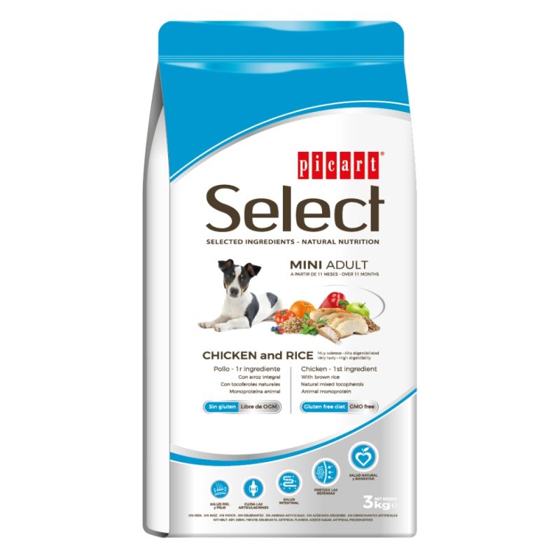Hrana SUPER PREMIUM Select Picart Mini Adult - Pui si Orez 8kg