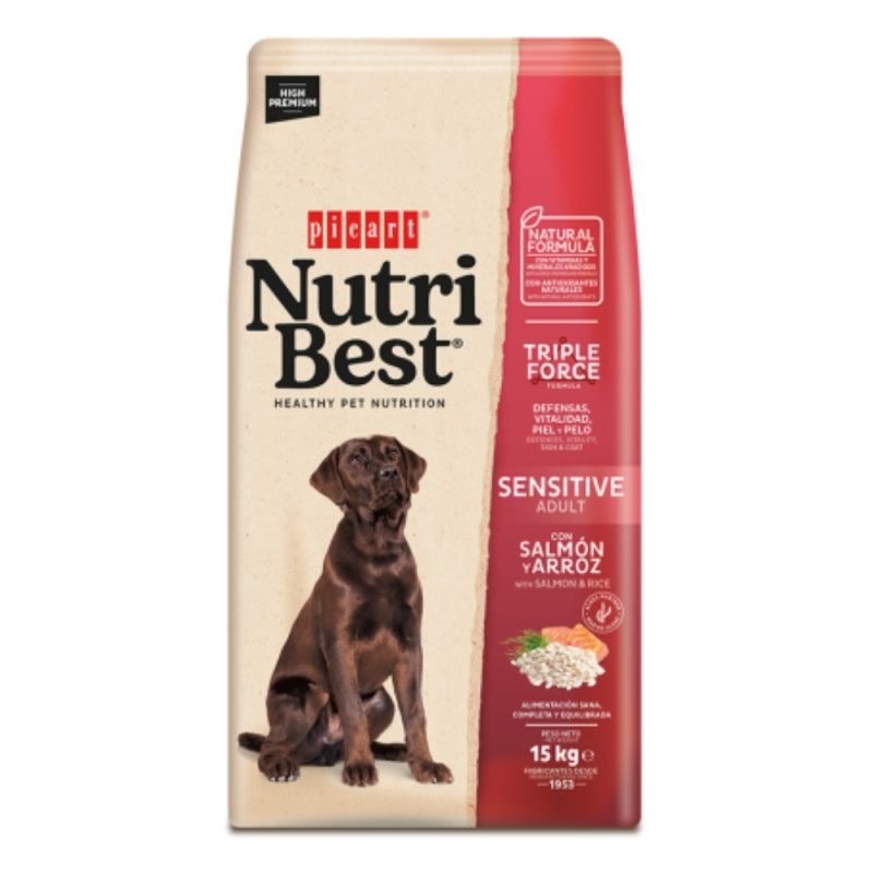 Hrana PREMIUM Nutribest Adult Sensitive - Somon si Orez 15kg