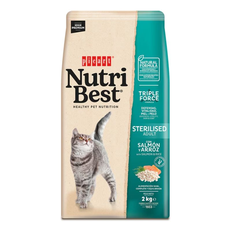 Hrana PREMIUM Nutribest Cat Adult Sterilizate - Somon si Orez 8kg