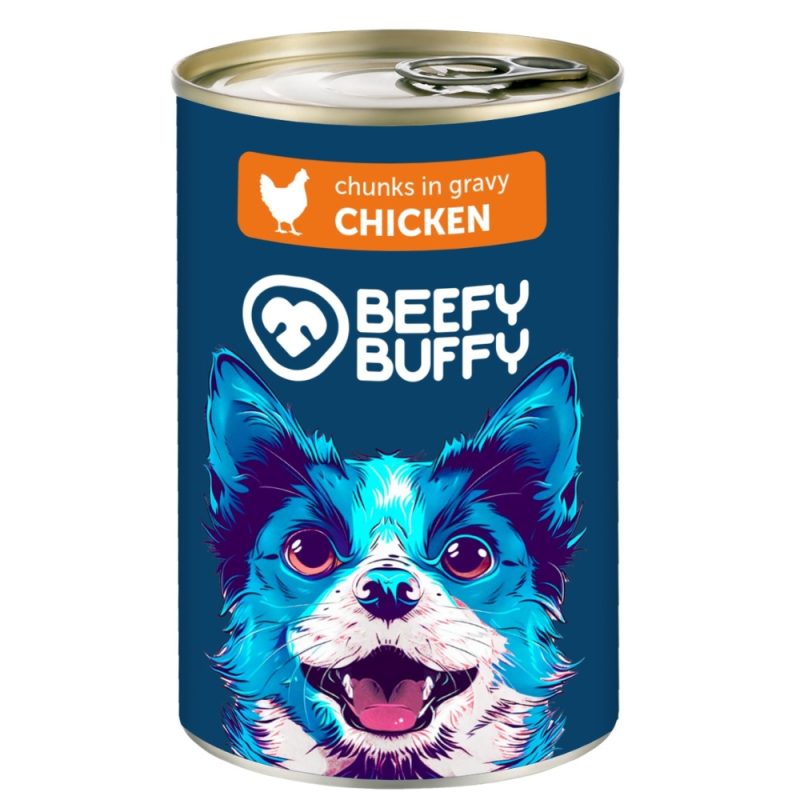 Hrana Umeda Super Premium Caini BEEFY BUFFY 71% Carne - Pui 415g