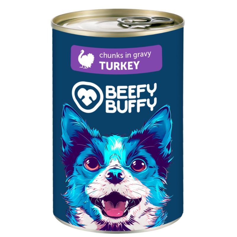 Hrana Umeda Super Premium Caini BEEFY BUFFY 71% Carne - Curcan 415g