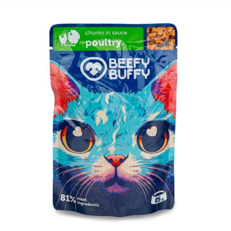 Hrana Umeda Pisici BEEFY BUFFY 72% Carne - Pasare 415g