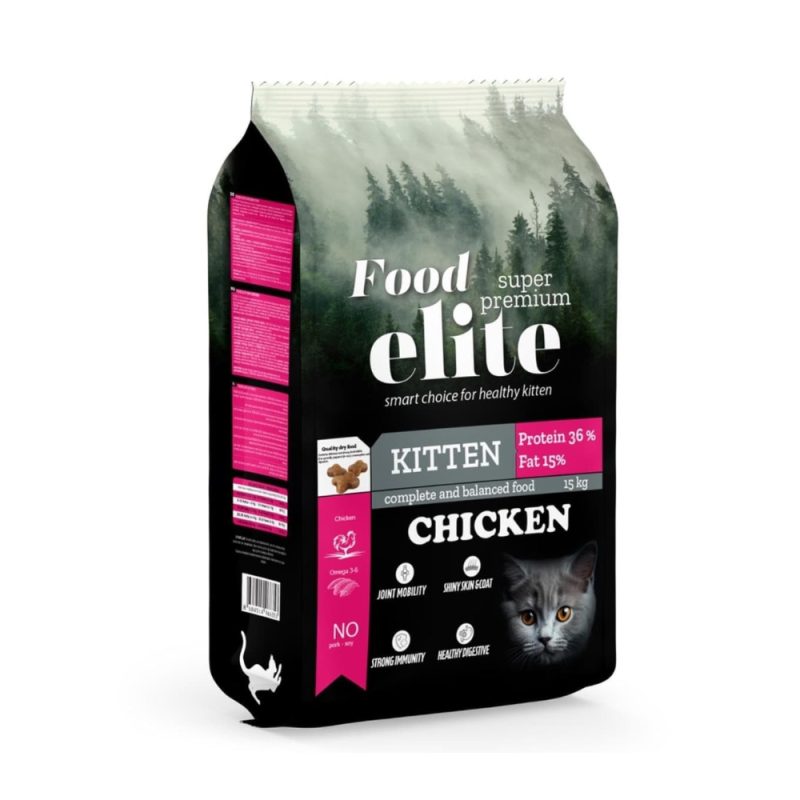 Hrana SUPER PREMIUM Food elite Pisici Kitten - Pui 15kg